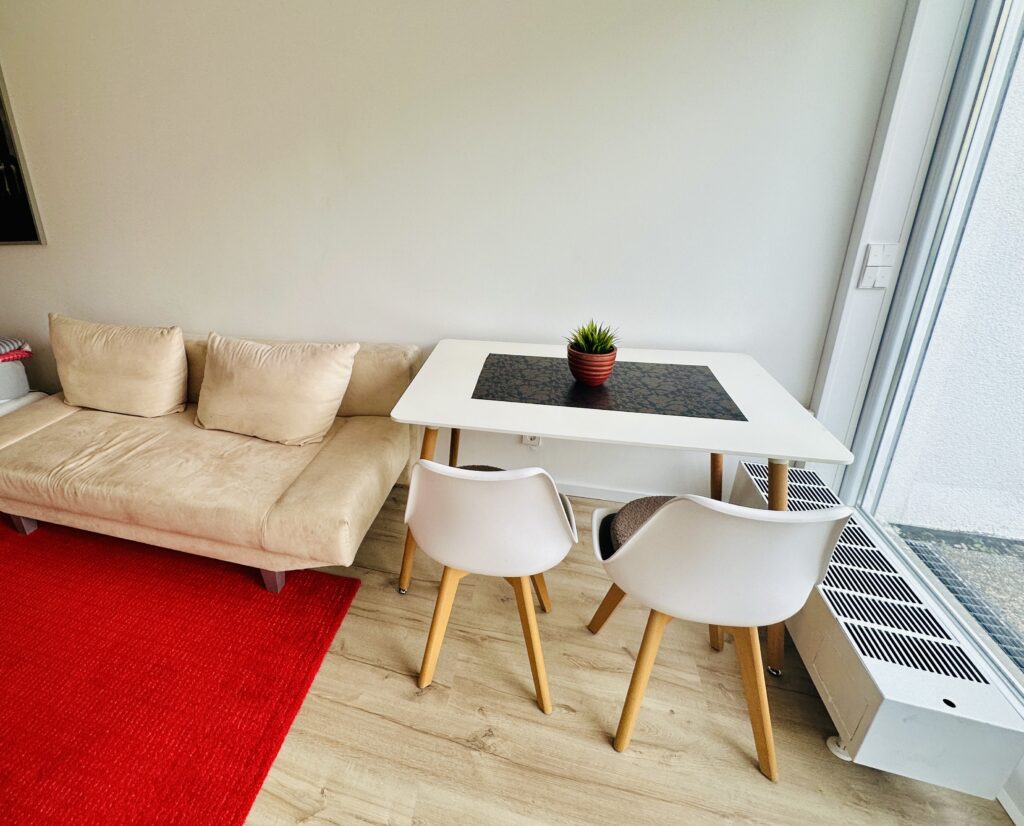 Sitzbereich im Oststadt Apartment Karlsruhe mit Sofa