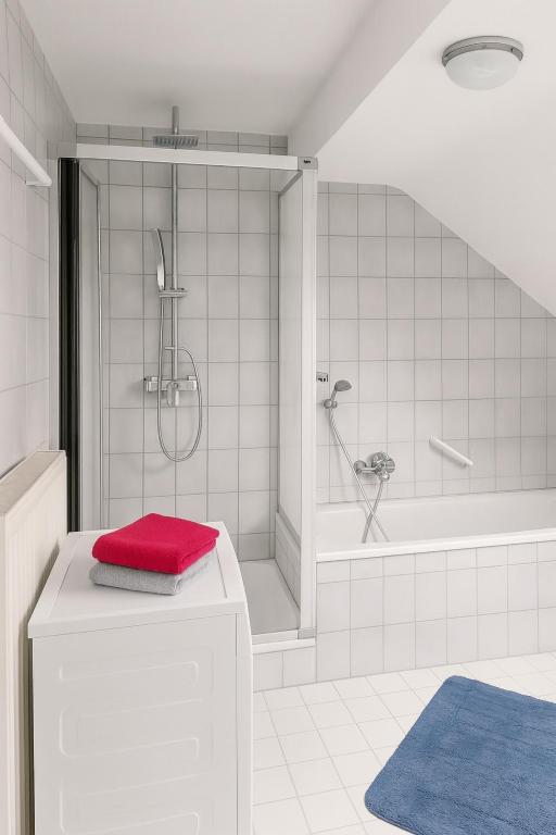 Ferienwohnung Neuburg am Rhein Badezimmer mit Dusche