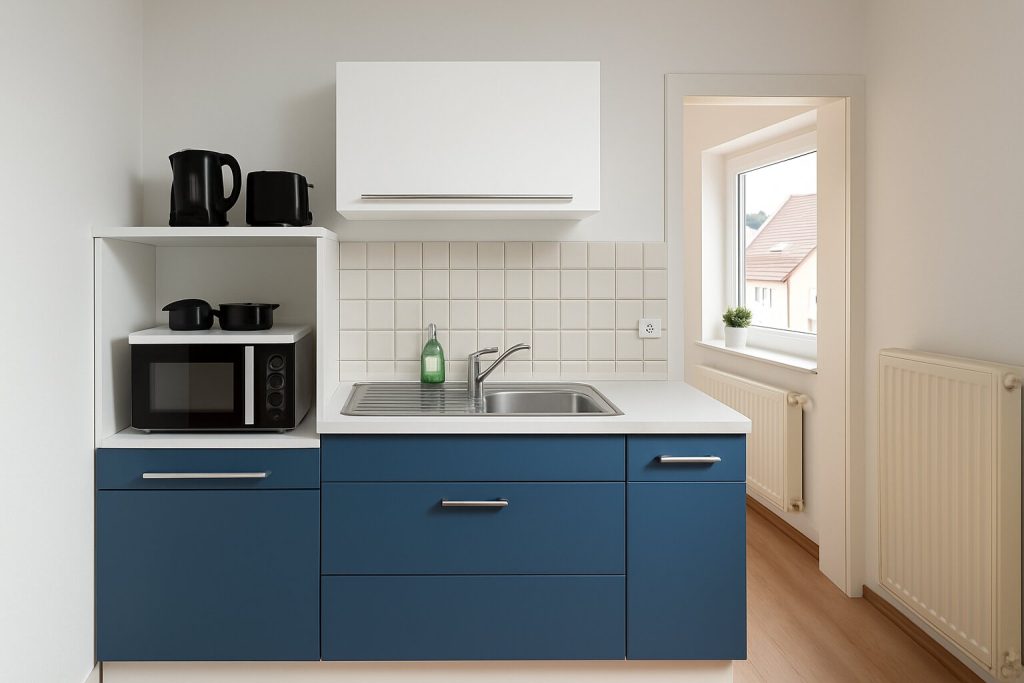 Ferienwohnung Neuburg am Rhein moderne Küchenzeile