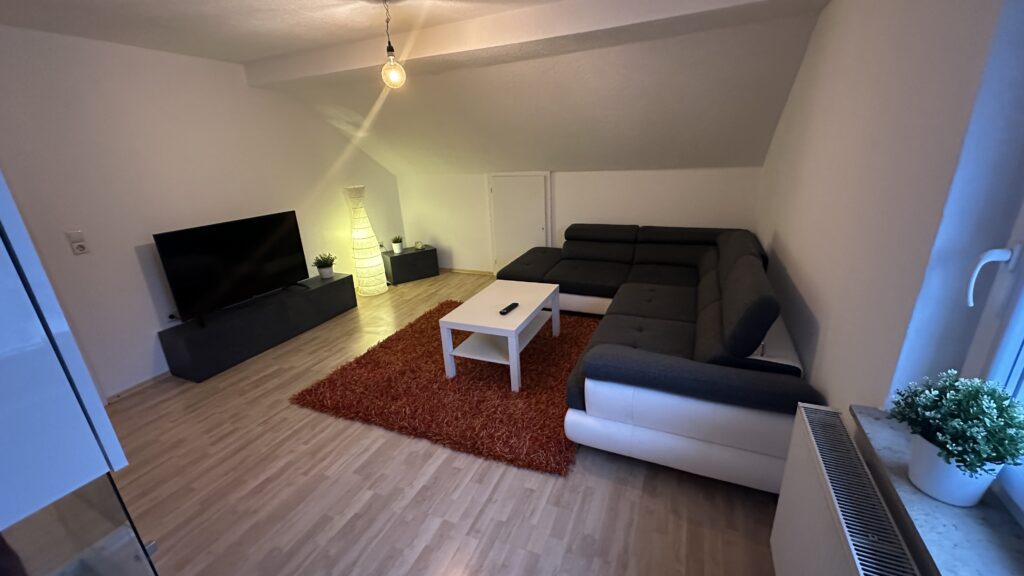 Ferienwohnung Neuburg am Rhein Wohnzimmer mit TV