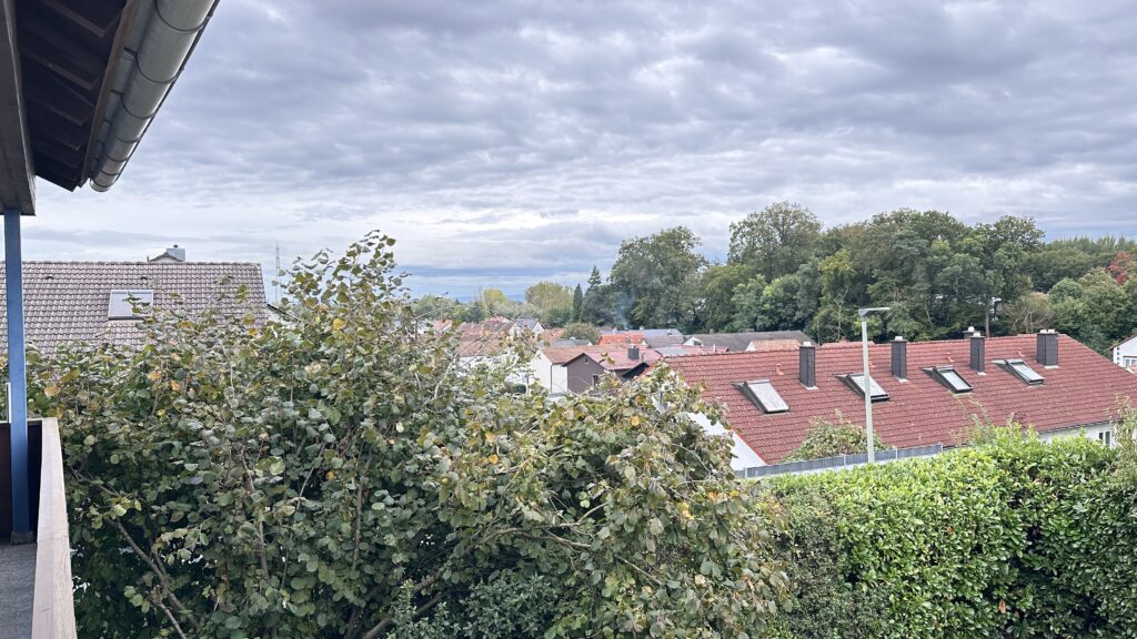Ausblick Richtung Karlsruhe von Daheim am Wasserturm in Wörth am Rhein