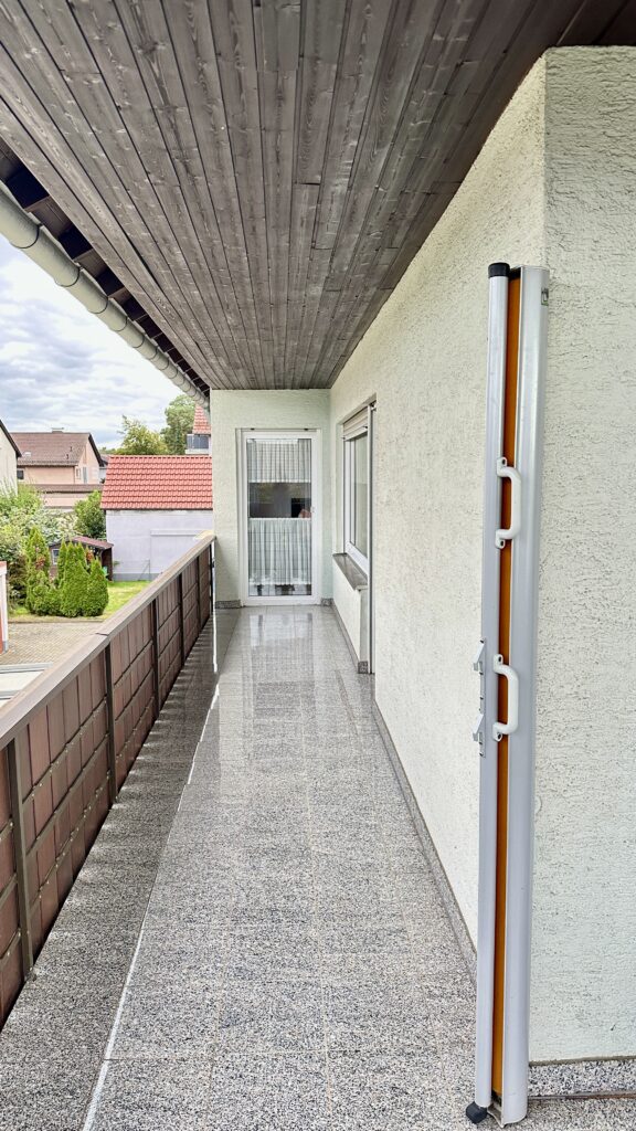 Balkon mit Zugang von Wohnzimmer und Schlafzimmer in Daheim am Wasserturm