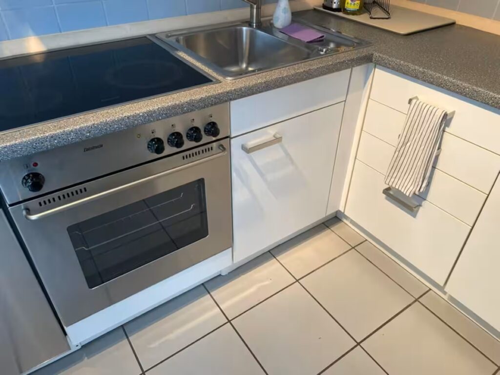 Loft Karlsdorf Küche mit Herd und Kochfeld