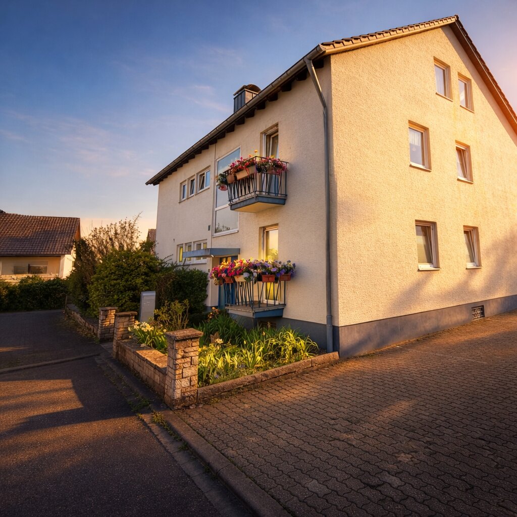 Hausansicht von vorne – Apartment mit Ausblick Wörth am Rhein