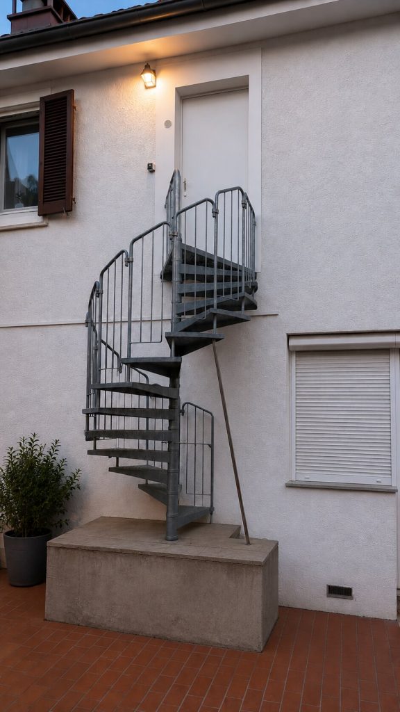 Hinterhaus am Schloss Karlsruhe – Außenwendeltreppe