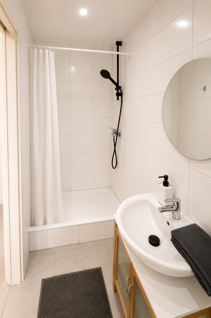 Hinterhaus am Schloss Karlsruhe – Badezimmer mit Dusche