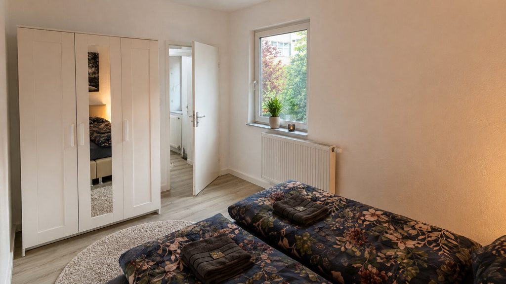 Hinterhaus am Schloss Karlsruhe – Schlafzimmer mit Schrank