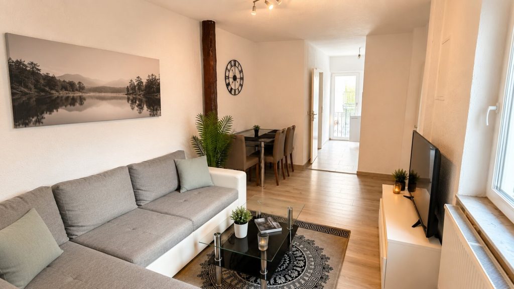 Hinterhaus am Schloss Karlsruhe – gemütliches Wohnzimmer